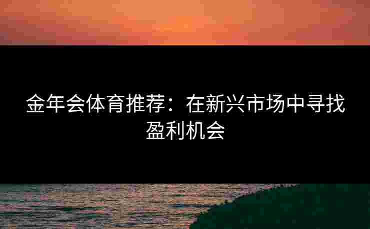 金年会体育推荐：在新兴市场中寻找盈利机会